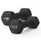 Wecare Fitness Neoprene Coated 15 Lbs Dumbbells for Non-Slip Grip, Set of Two, Black, 2PK WC-2P-15LB-BK - alternate 2